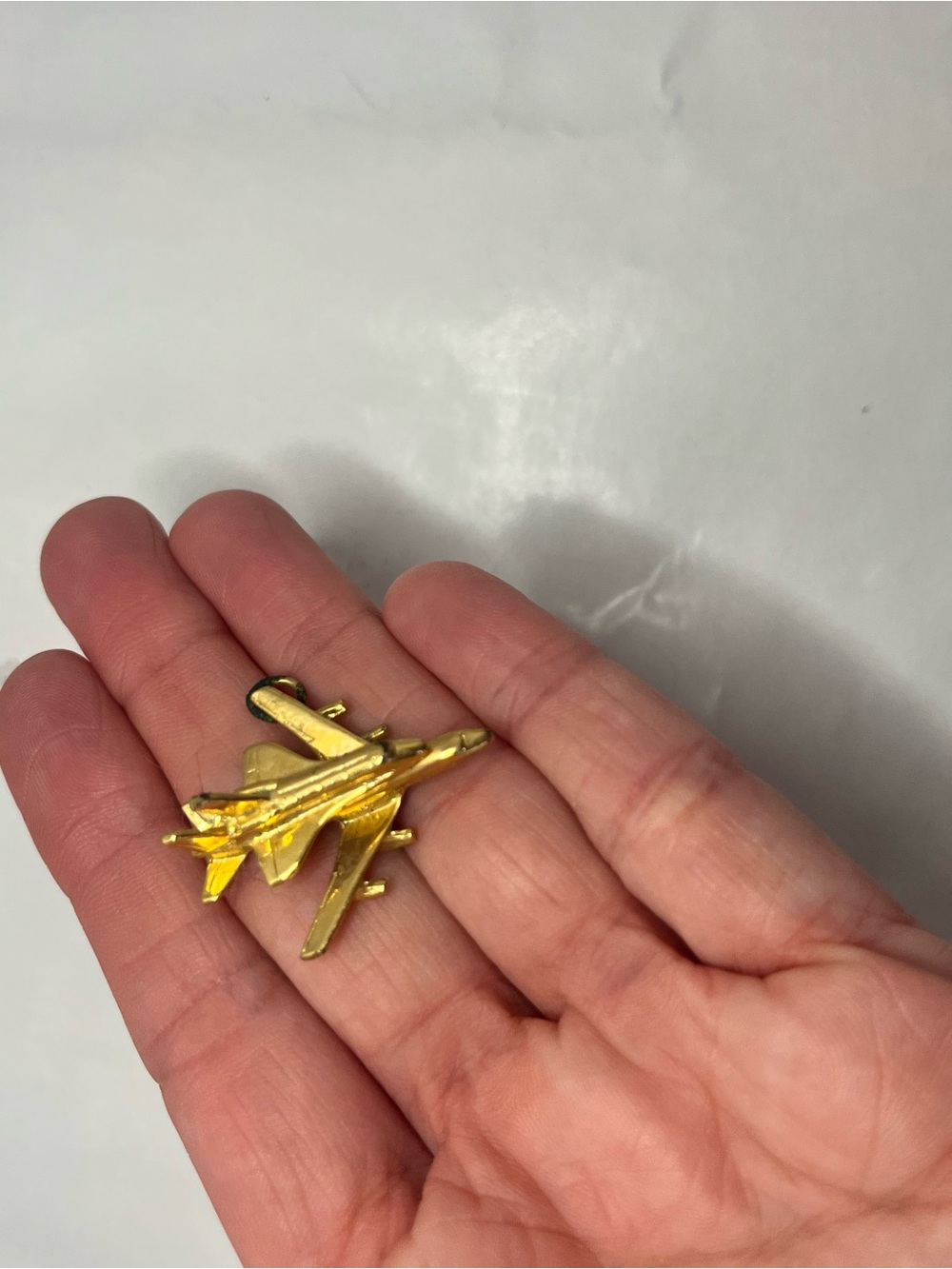 Vintage Gold tone space shuttle with Airplane charm pendant